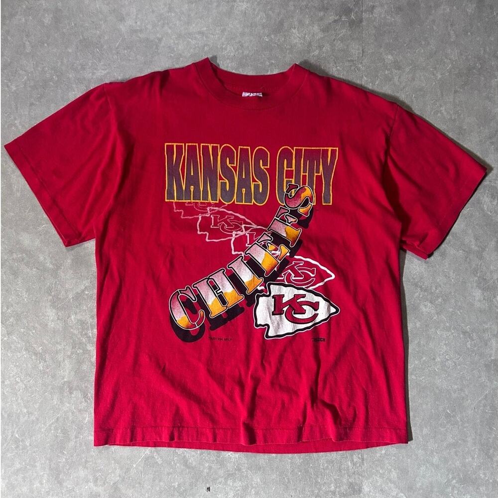 90's Vintage Kansas City Chiefs Red T-Shirt -XL